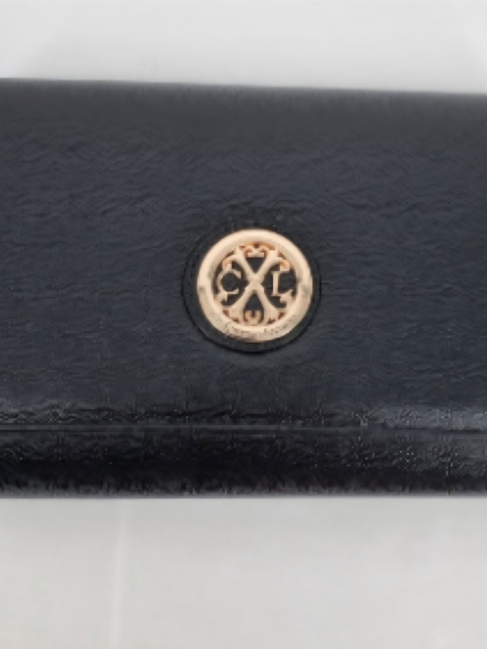 CXL by Christian Lacroix Paris Caviar Black Clutch Detachable Chain Evening Bag.